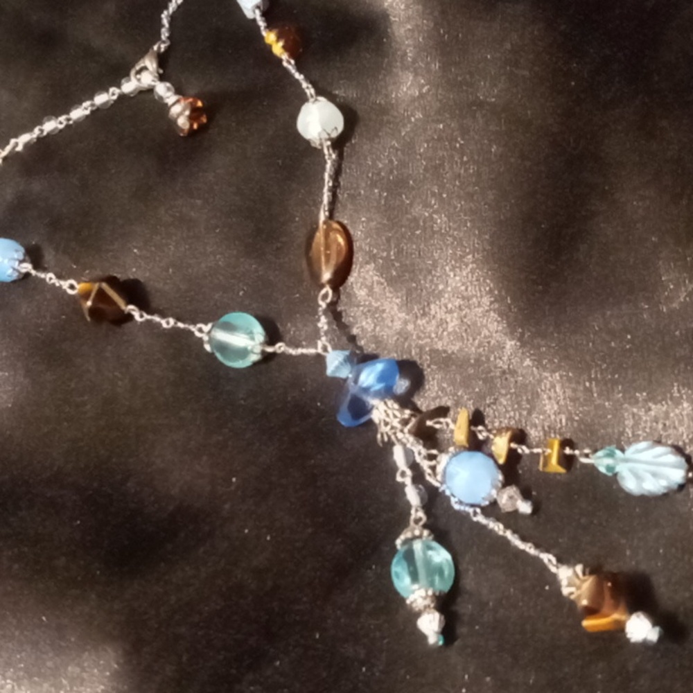 Treska tassel maximalists necklace. 18 in. long 22 in. With tassel